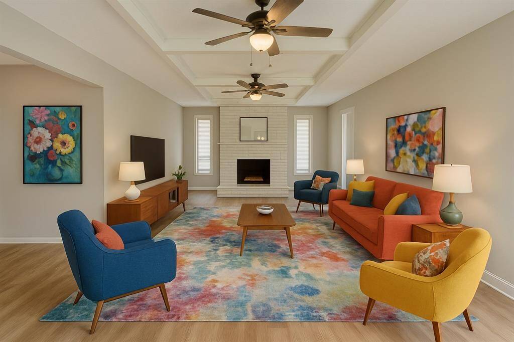 Welcome home! Virtually staged living room.