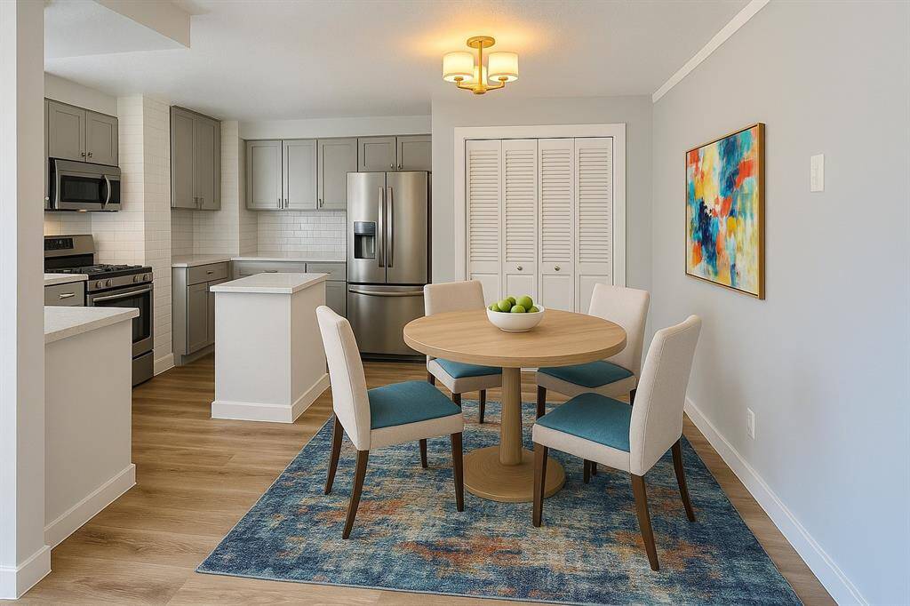 Virtually staged dining room with similar space.