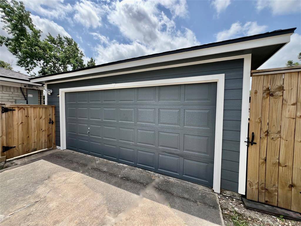 Two-car garage with plenty extra storage space.