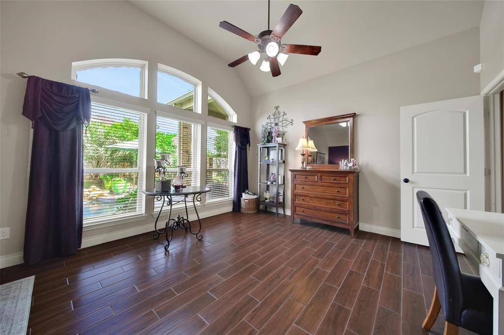 Enjoy the view of the beautiful backyard from the large bay windows.