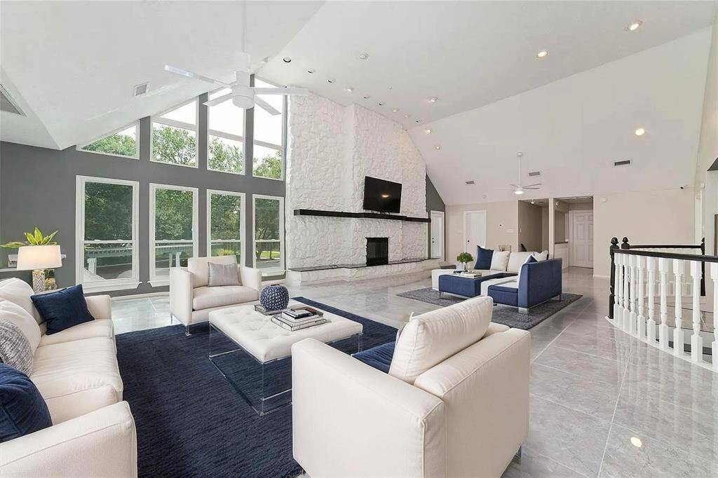 Virtually staged second floor living area.