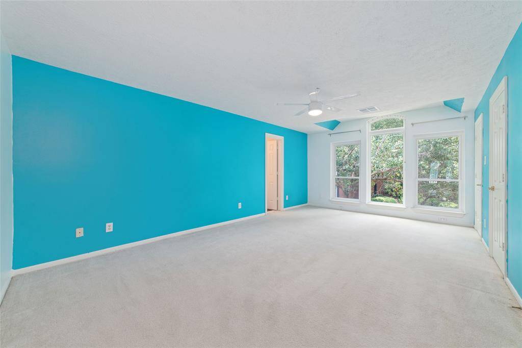 A large upstairs bedroom.