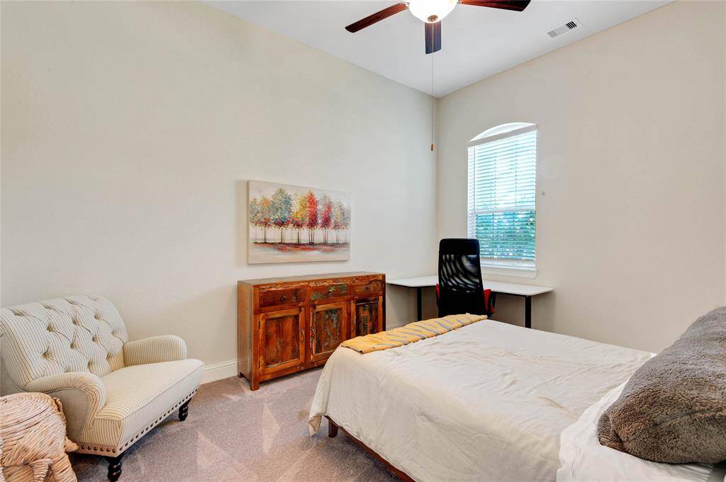 The 2nd of the secondary bedrooms, this one also connects to the jack n Jill bath.