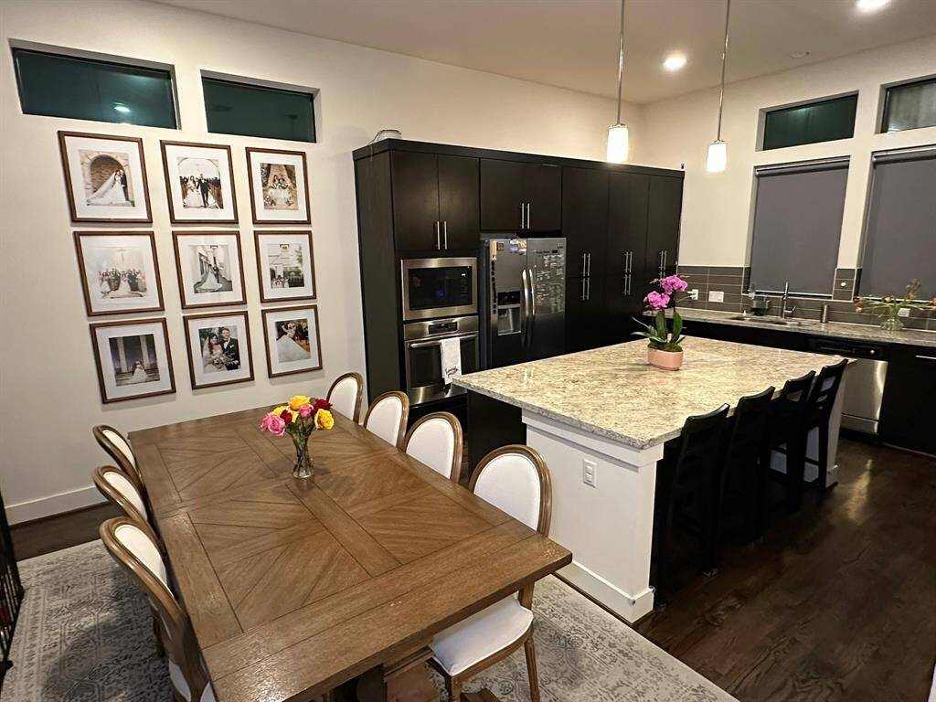 Dining area and kitchen