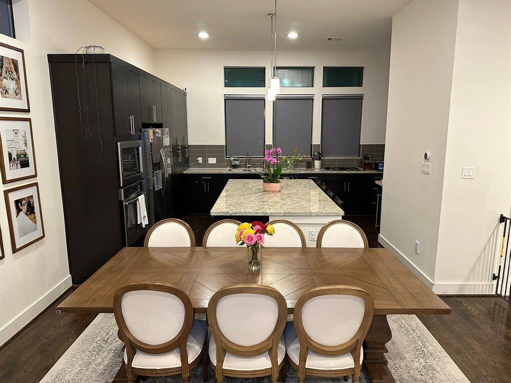 Dining area and kitchen