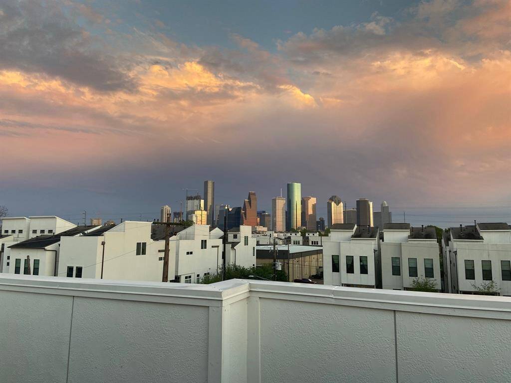 Gorgeous view of Downtown Houston from rooftop terrace