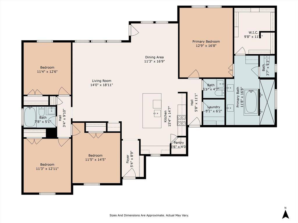 Floor plan *room sizes and dimensions are approximate*.