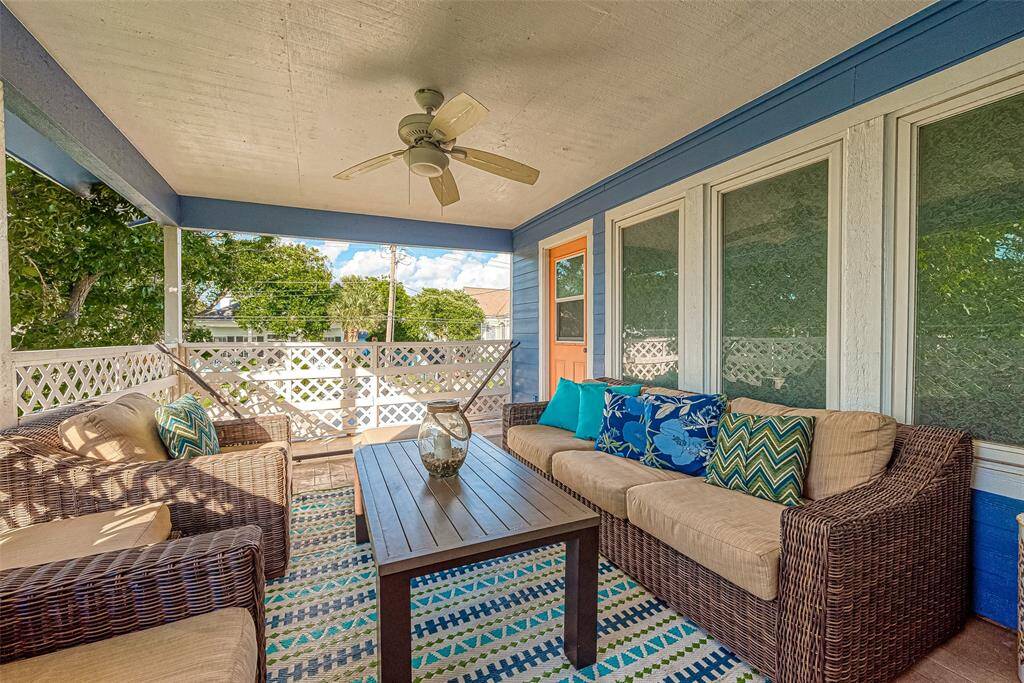 This balcony is spacious enough for a full outdoor seating arrangement, making it an ideal space to enjoy fresh coastal air.