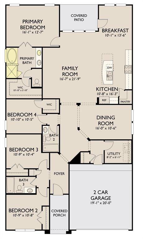 This Ashton Woods home built in 2021 reflects the Avery floor plan. All dimensions are approximate.