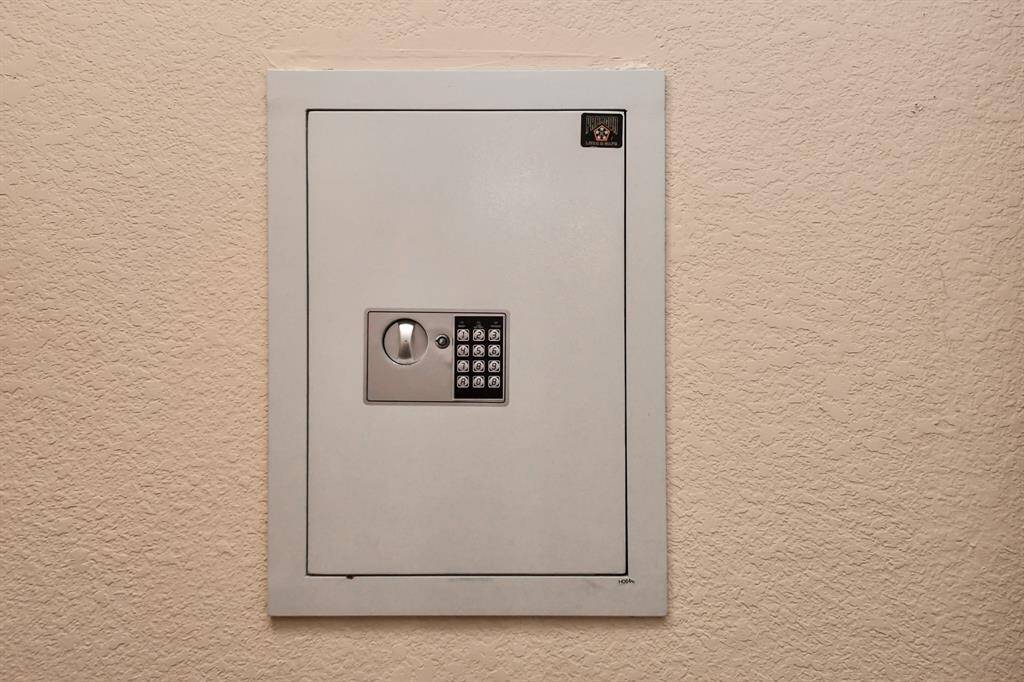 This safe is inside the Primary bathroom.