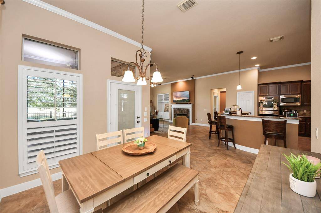Spacious dining area to accommodate  most dining room furniture.