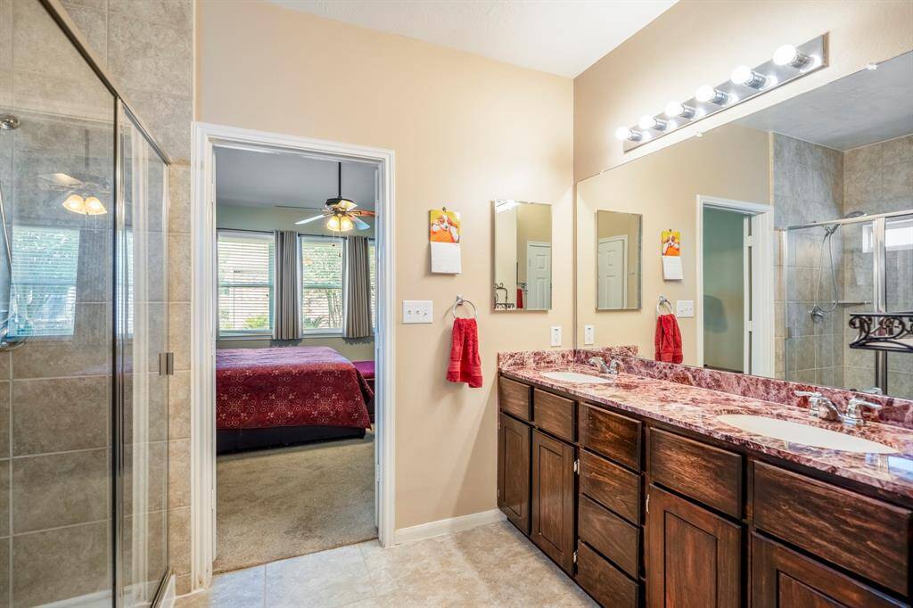 There is plenty of cabinet space for you cosmetics and bathroom accessories.