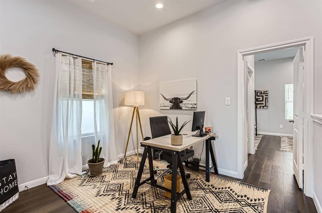 The game room is situated between the primary and secondary bedroooms, and can be used for just about anything!  Play room, second living area or an office (as it is currently being used).