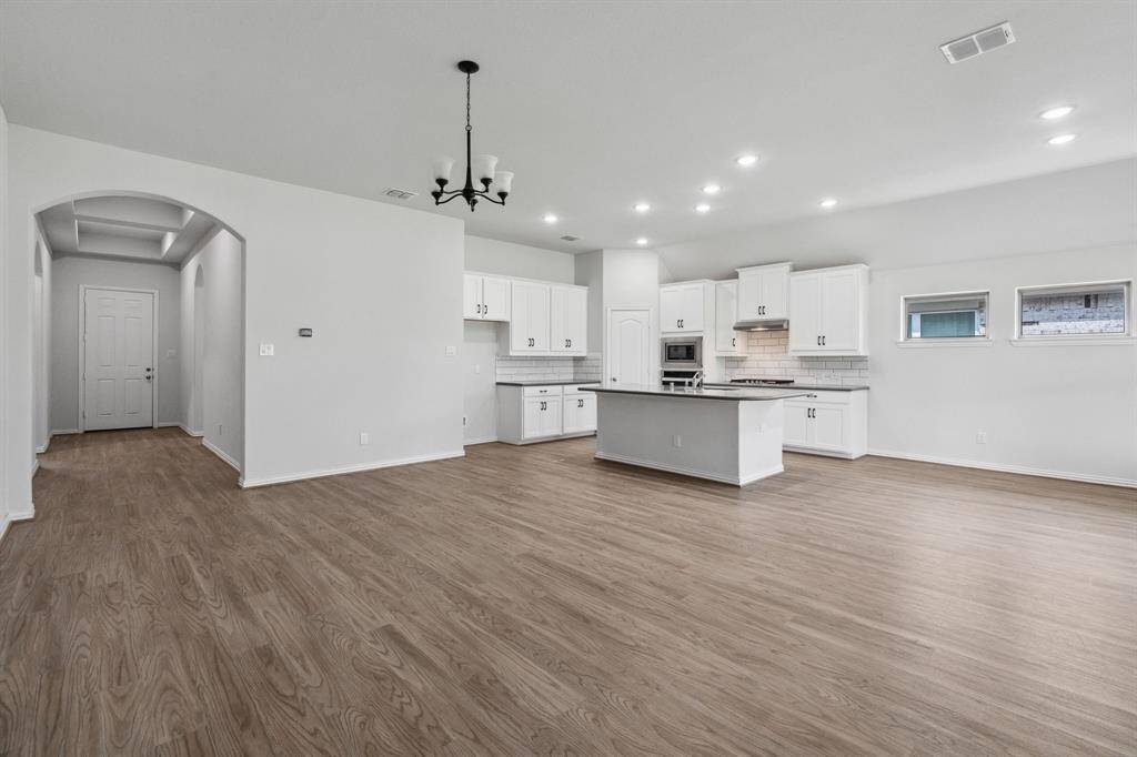 Living, kitchen and dining