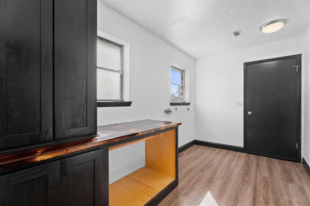 Utility Room is located right off of the kitchen. It has built in cabinets and lots of storage.