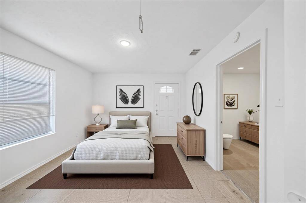 3rd Bedroom/ Study that connects to Master Bathroom. virtually staged