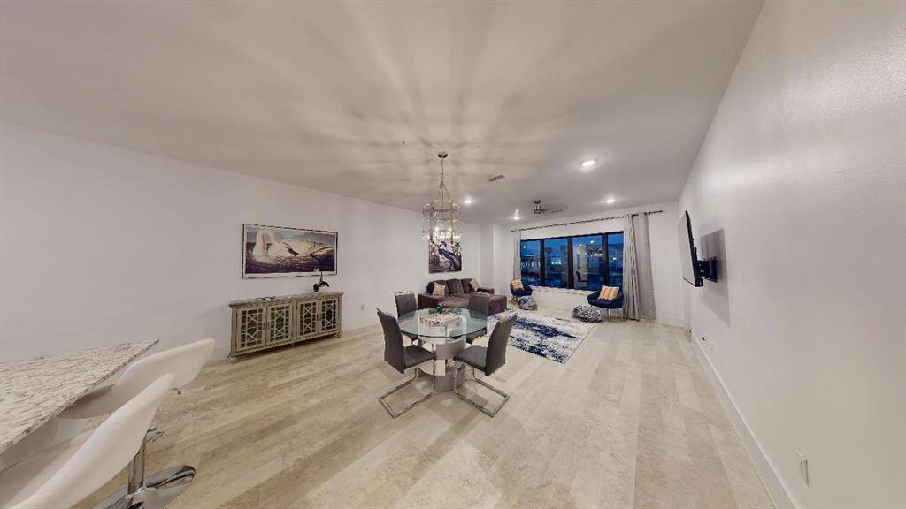 Living area view kitchen