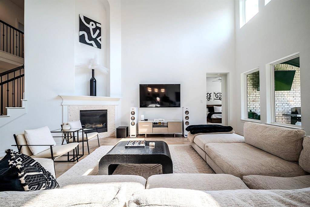 Cozy corner fire place and a great place to be together
