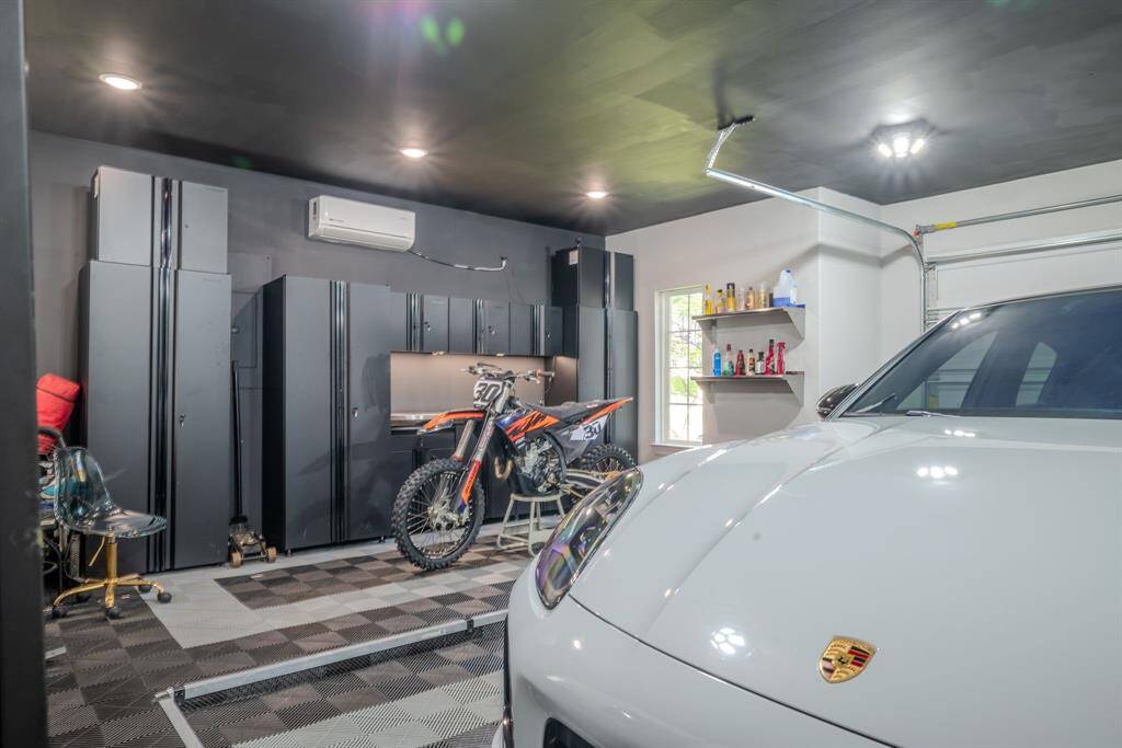 Bonus space in the garage with custom storage and mini split AC system