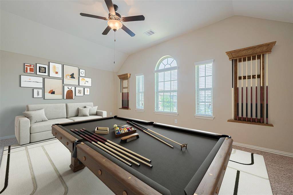 Virtually styled with a pool table and lounge area, this space illustrates how effortlessly it can become the hub of fun and relaxation.