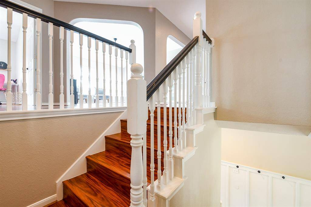 The Home's Staircase is perfectly positioned and offers a view of the front door as you continue up the Flight of Stairs.