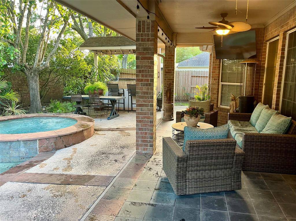 Covered patio sitting