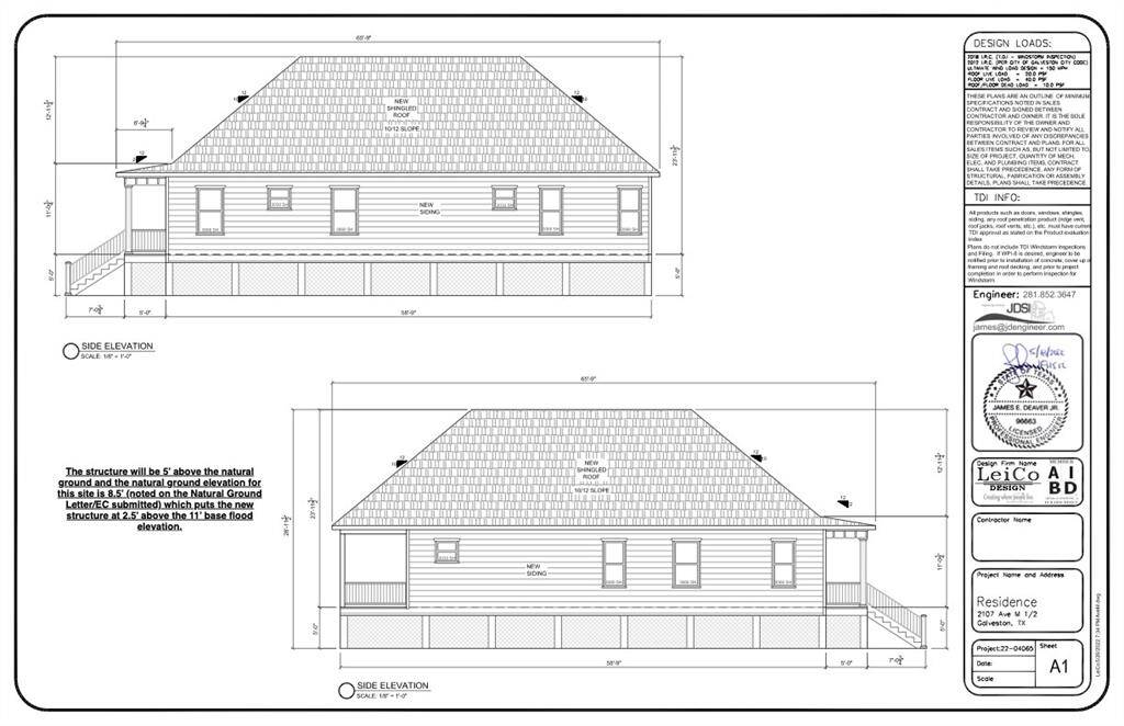 Proposed new house side elevation
