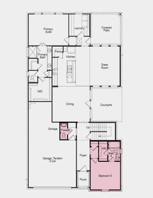 Additional Highlights Include: additional bedroom and bathroom on main level, metal balusters on stair railing, gas line at patio for future grill, built in 36" gas cooktop at kitchen with vent hood. Photos are for representative purposes only.