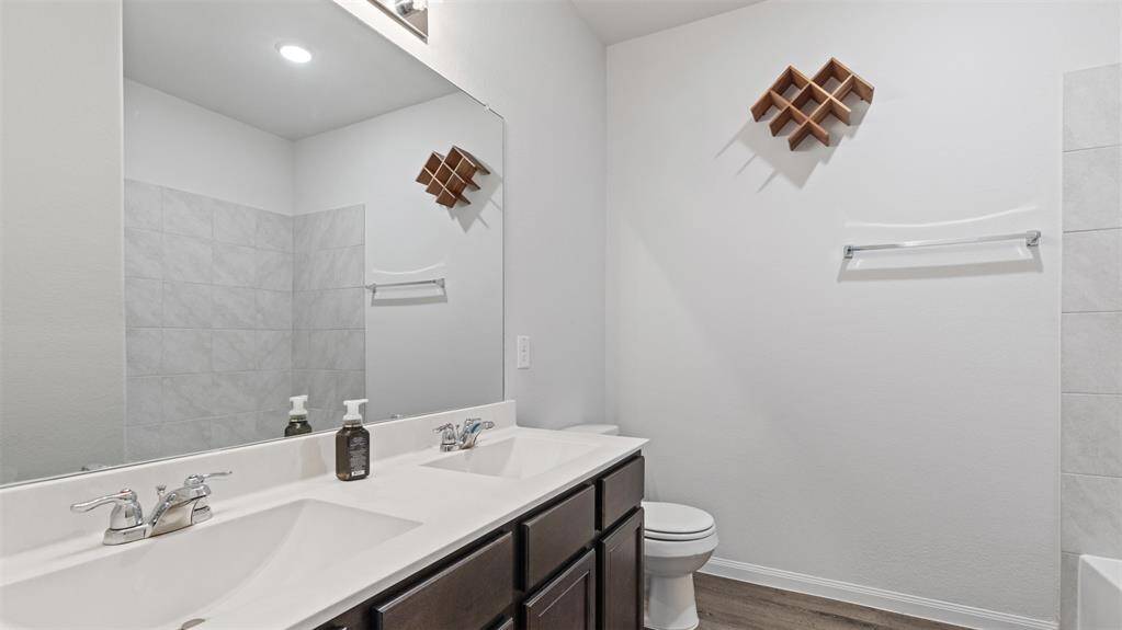 secondary bathroom double vanity