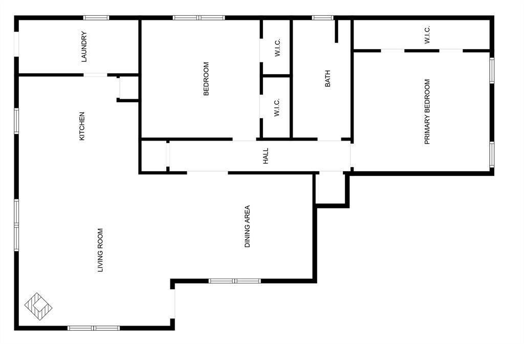 The secondary residence is a 2 bedroom, 1 bathroom home.