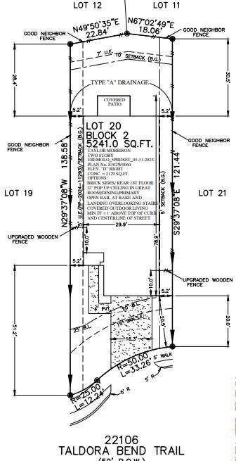 22106 Taldora Bend Trail preliminary plot plan