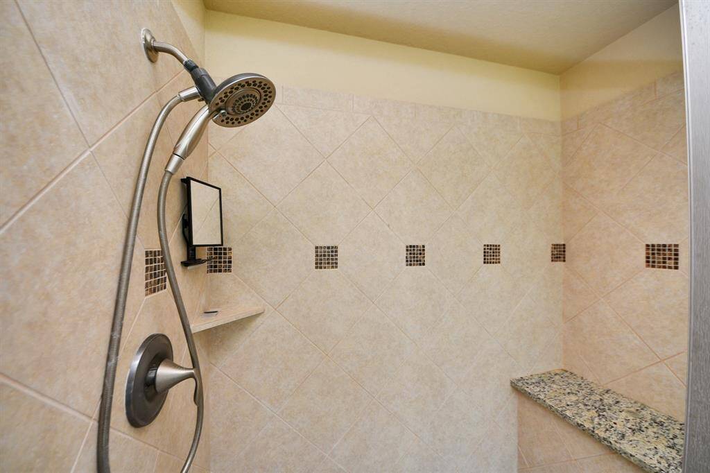 Large shower.