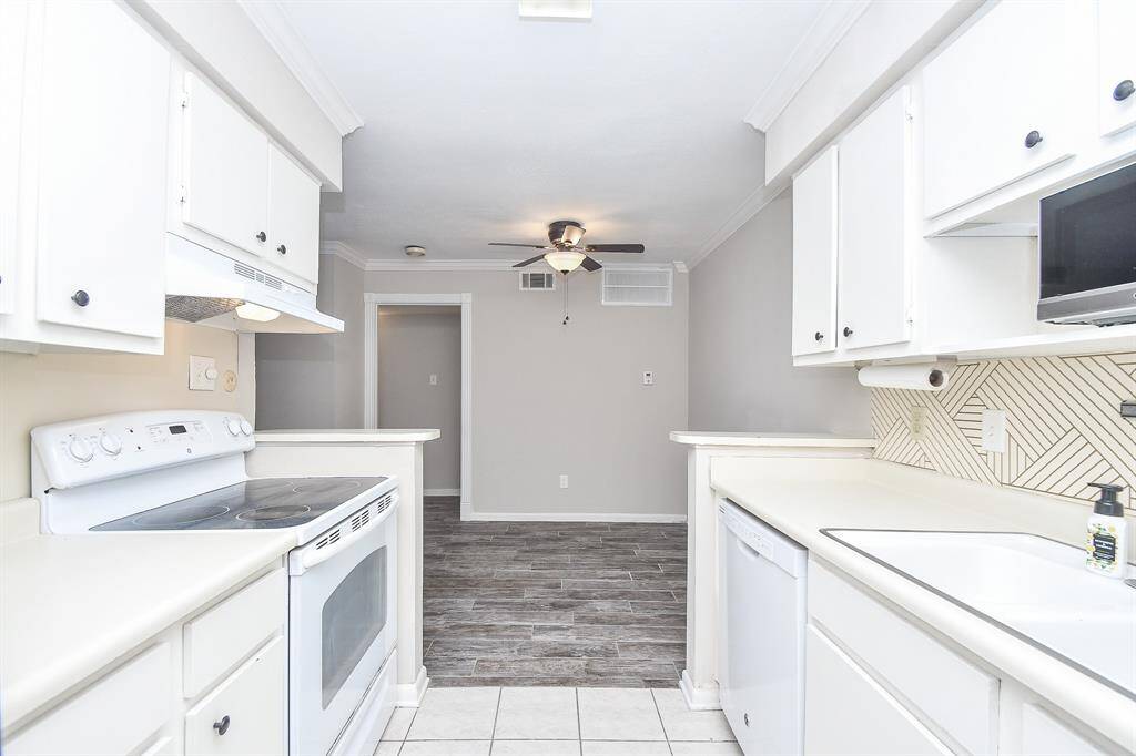 White cabinets with plenty of storage space!