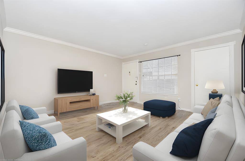 The open living room virtually staged by AI.