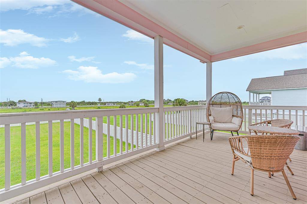 Back deck with sunset views