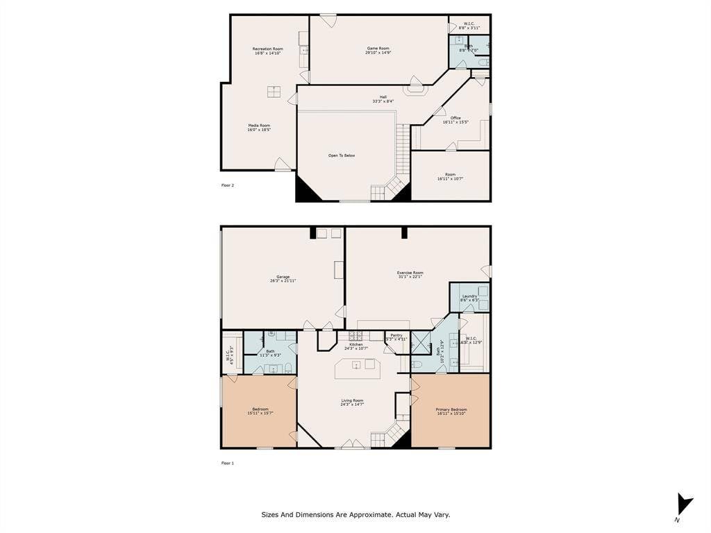 First and second floor plans of the home.