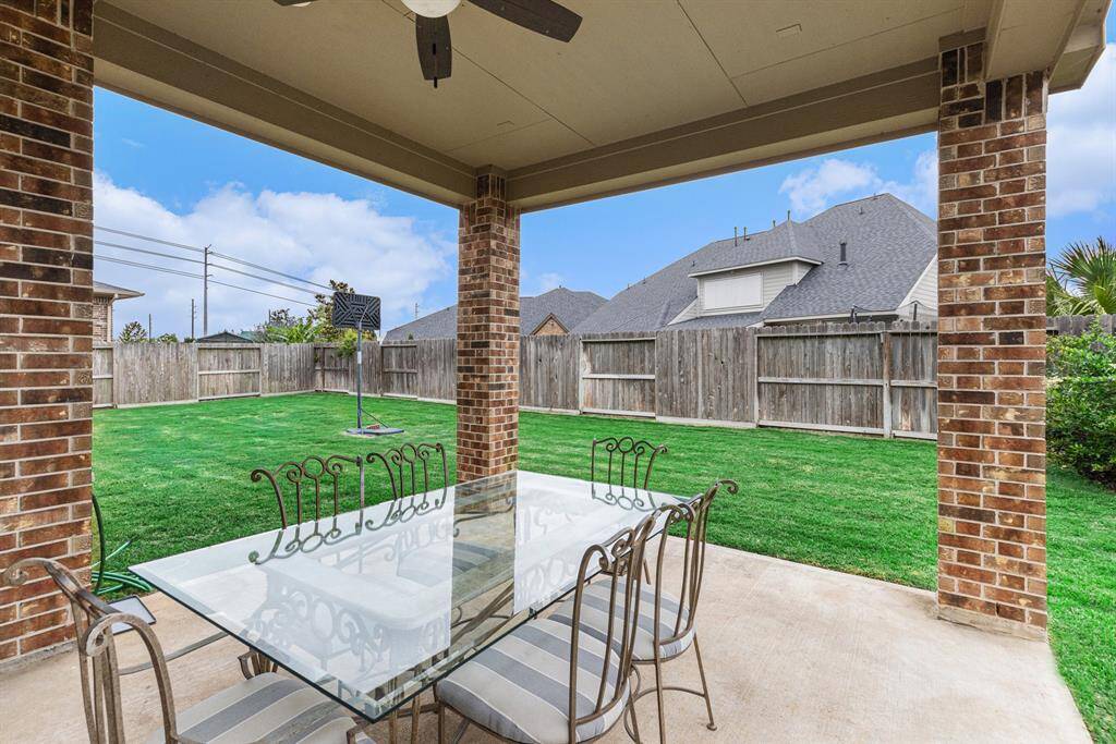 Large backyard with covered patio—ideal for outdoor dining, entertaining, or room for a future pool!