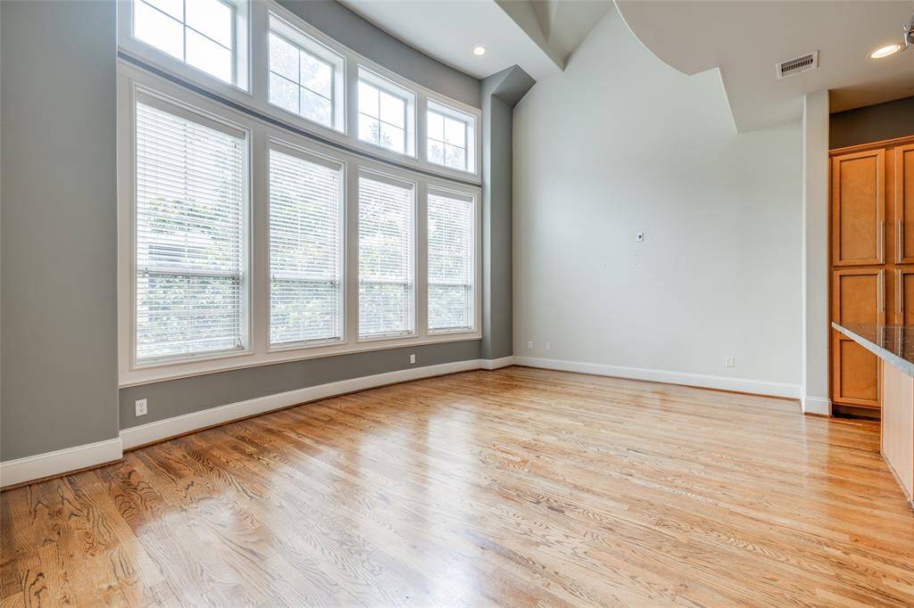 Custom plantation shutters fills the space with tons of natural light