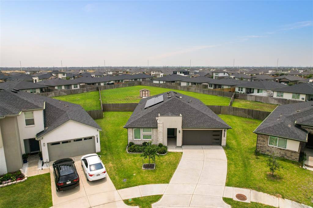 Bordered by all one-story homes, the backyard of the home is extremely private.