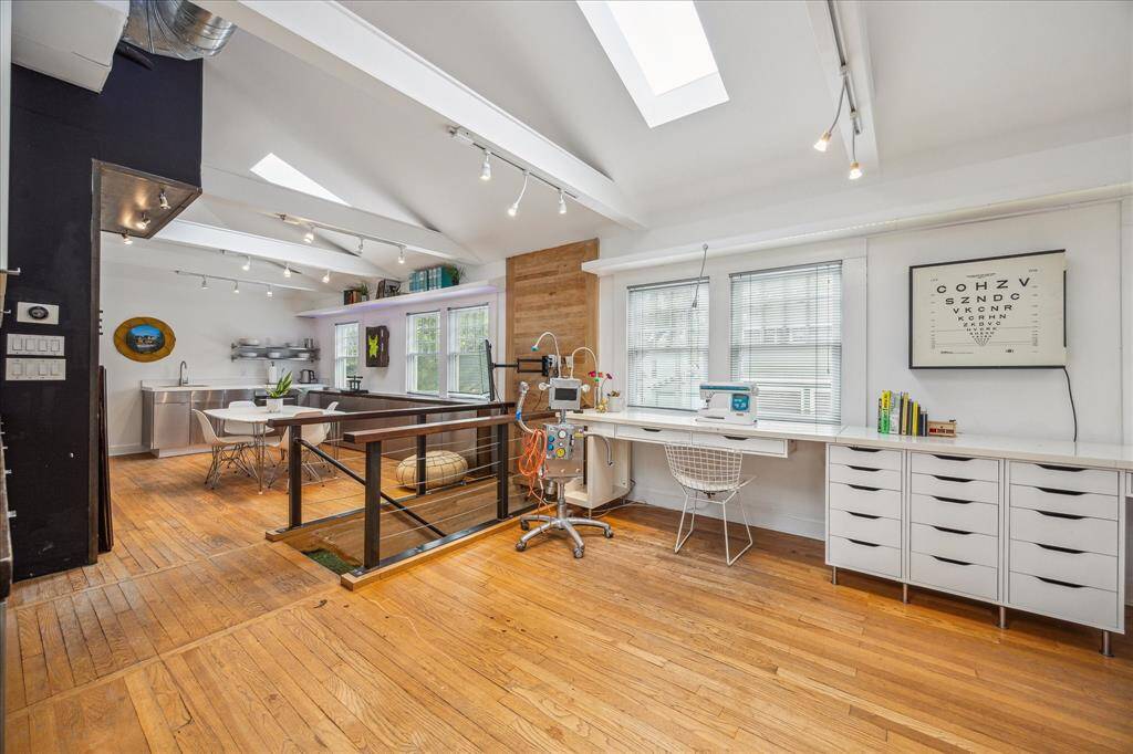 Stairway leading to the third floor loft space.