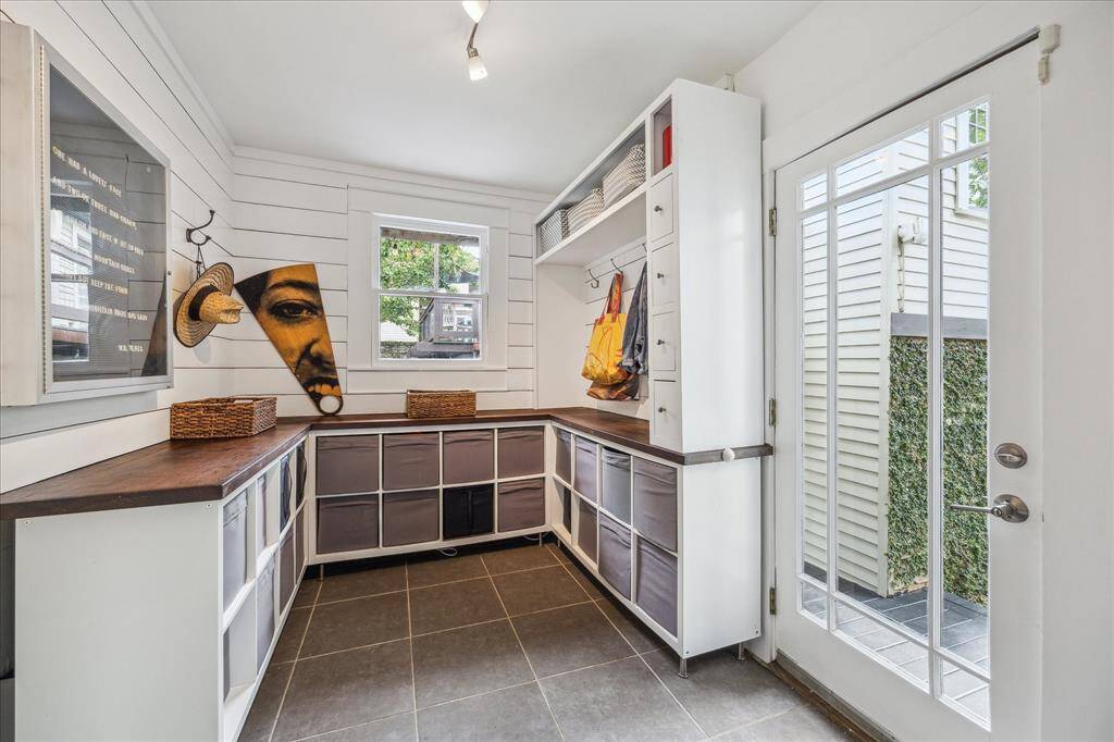 The mud room in the main residence offers a place for everything, there are plenty of storage opportunities.