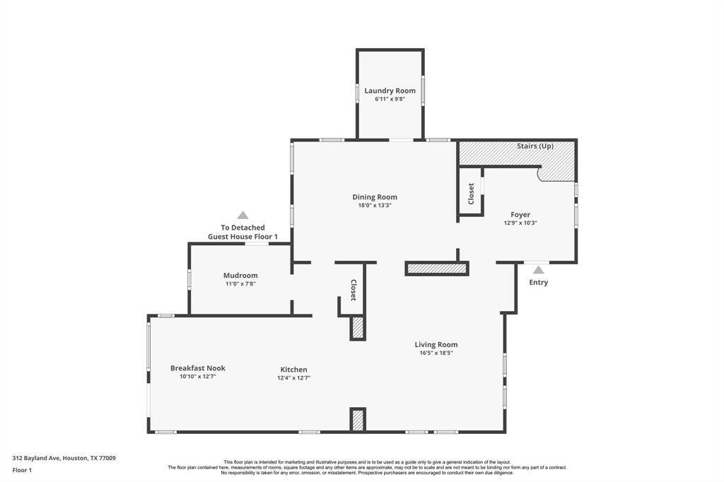 First Floor of the main residence. Room sizes are approx.