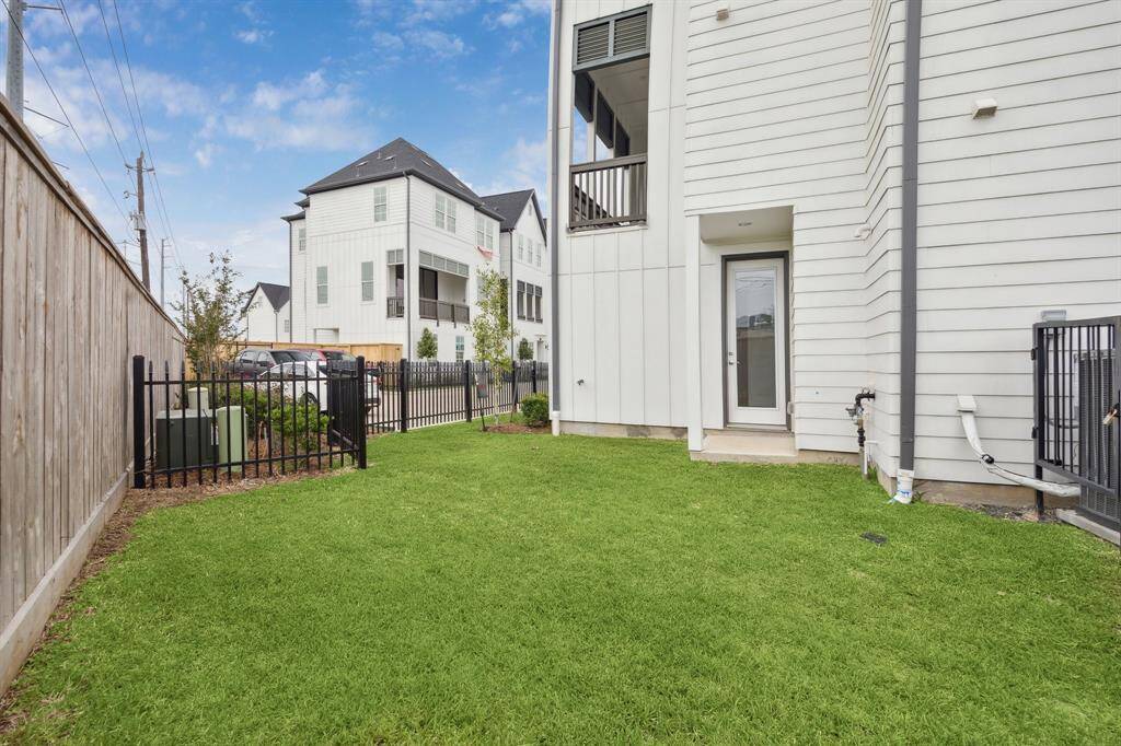 spacious fenced yard