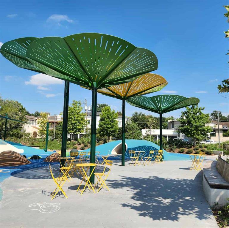 Newly opened splash-pad at Evelyn's Park.