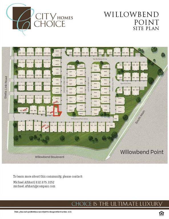 Outlined in RED shows the homes corner location within the community!