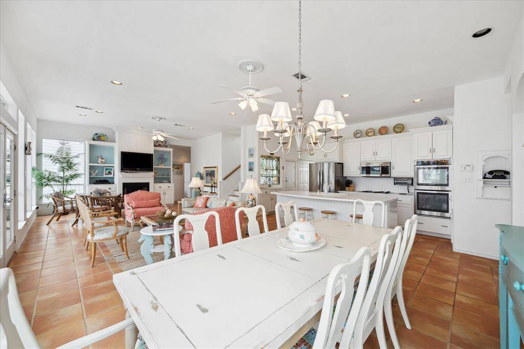 View of the Great room- Open Concept -  with a sweeping view of the Dining area , Kitchen , Television viewing area and Breakfast area.