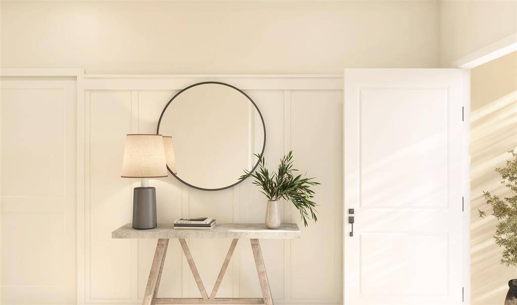 Welcoming foyer with feature wall (*Artist rendering used for illustration purposes only.)