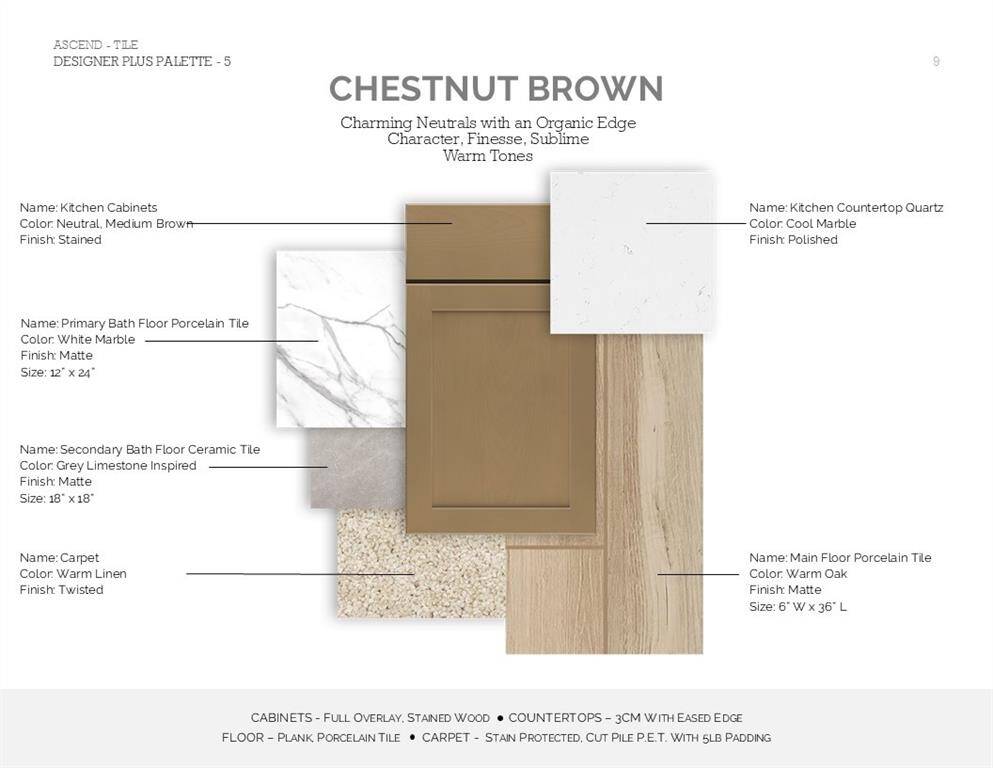 Farmhouse Look Palette 5 Selection Sheet (*Artist rendering used for illustration purposes only.)