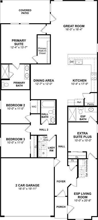 The Orinoco II ESP floor plan by K. Hovnanian Homes. 1st Floor shown. *Prices, plans, dimensions, features, specifications, materials, and availability of homes or communities are subject to change without notice or obligation.