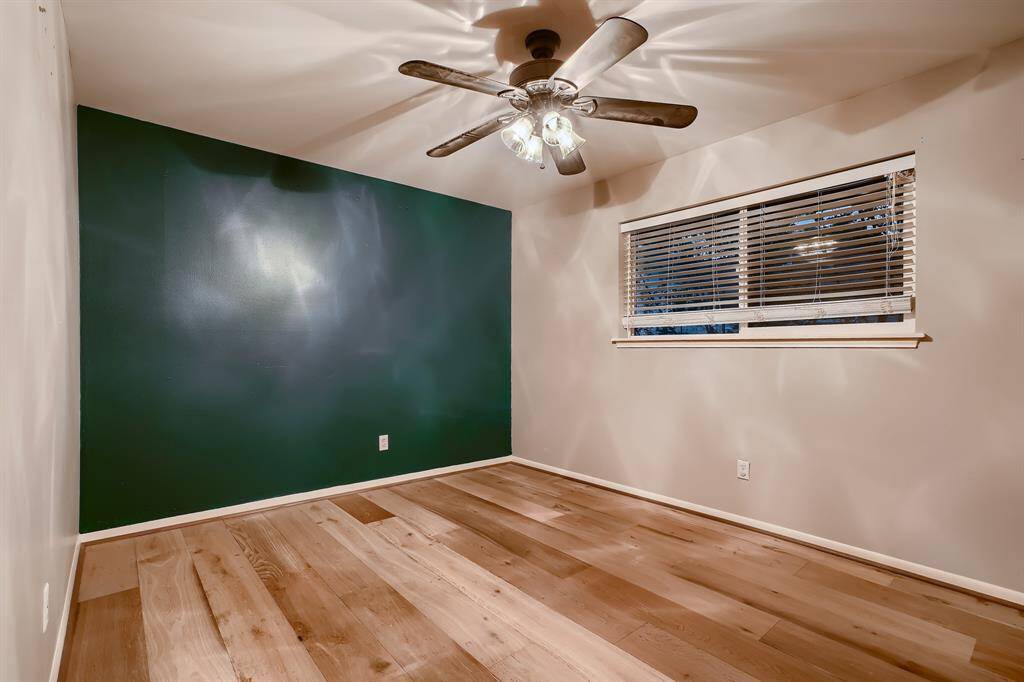 The 3rd bedroom is a little more private.